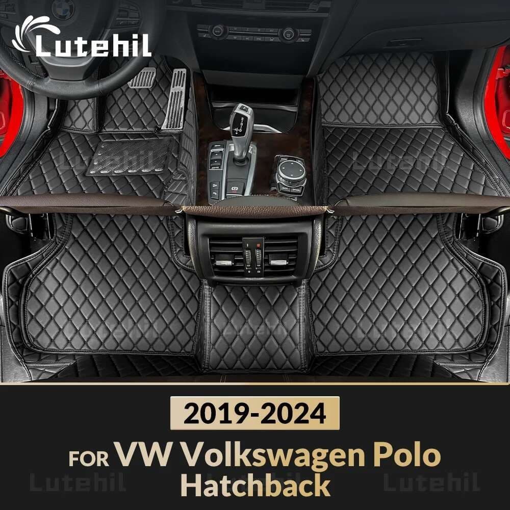 Tapetes De Carro Para VW Volkswagen Polo Hatchback 2019 2020 2021 2022 2023 2024 Almofadas De Pé Personalizadas Capa De 