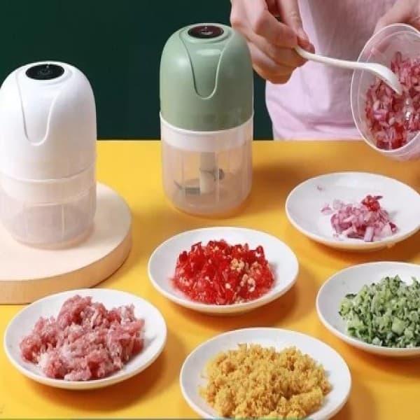 Mini Processador Elétrico USB: Picador Portátil 100ml com 3 Lâminas de Aço Inoxidável