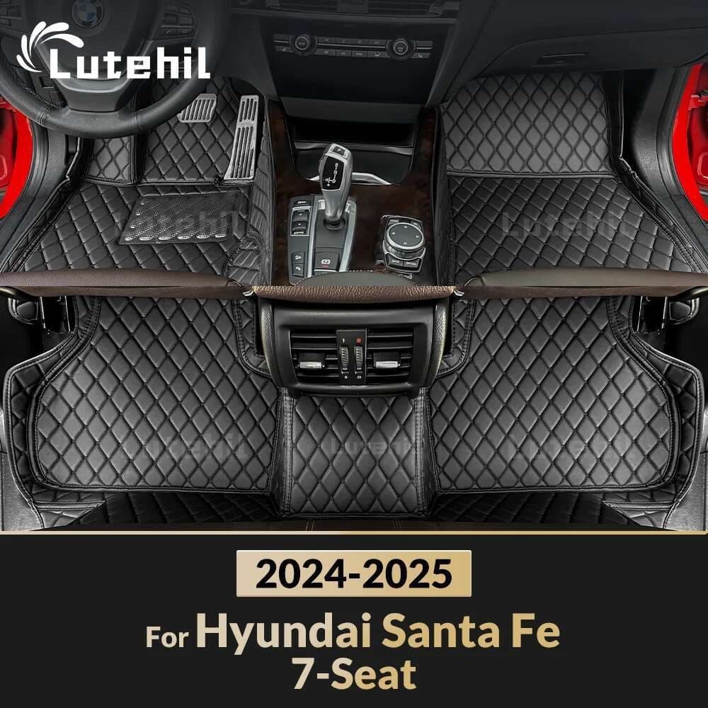 Para Hyundai Santa Fe 7 Assentos 2024 2025 Tapetes De Carro Personalizados Almofadas De Pé Automóvel Capa De Tapete Aces