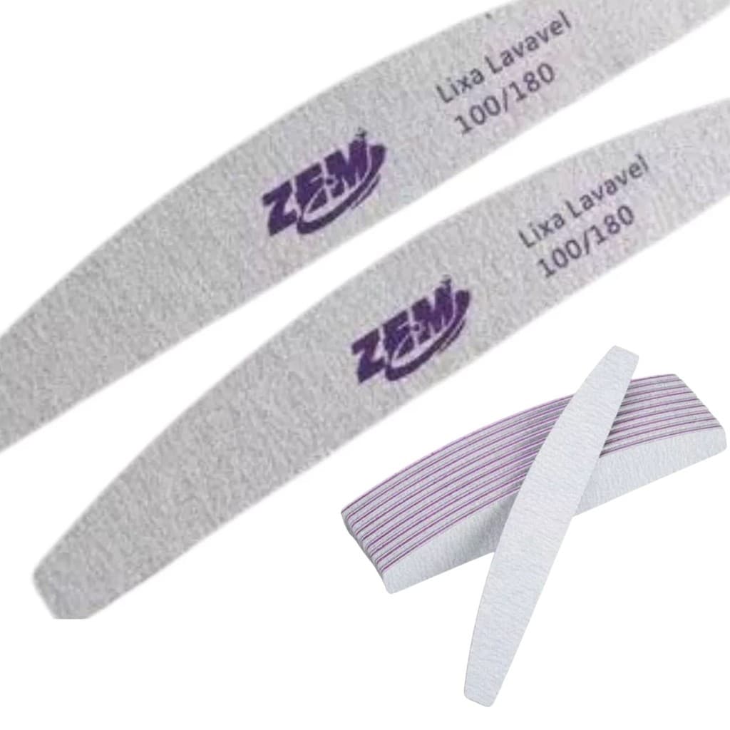 Kit 20 Lixa Profissional Manicure 100/180 Unha Gel 100/180 