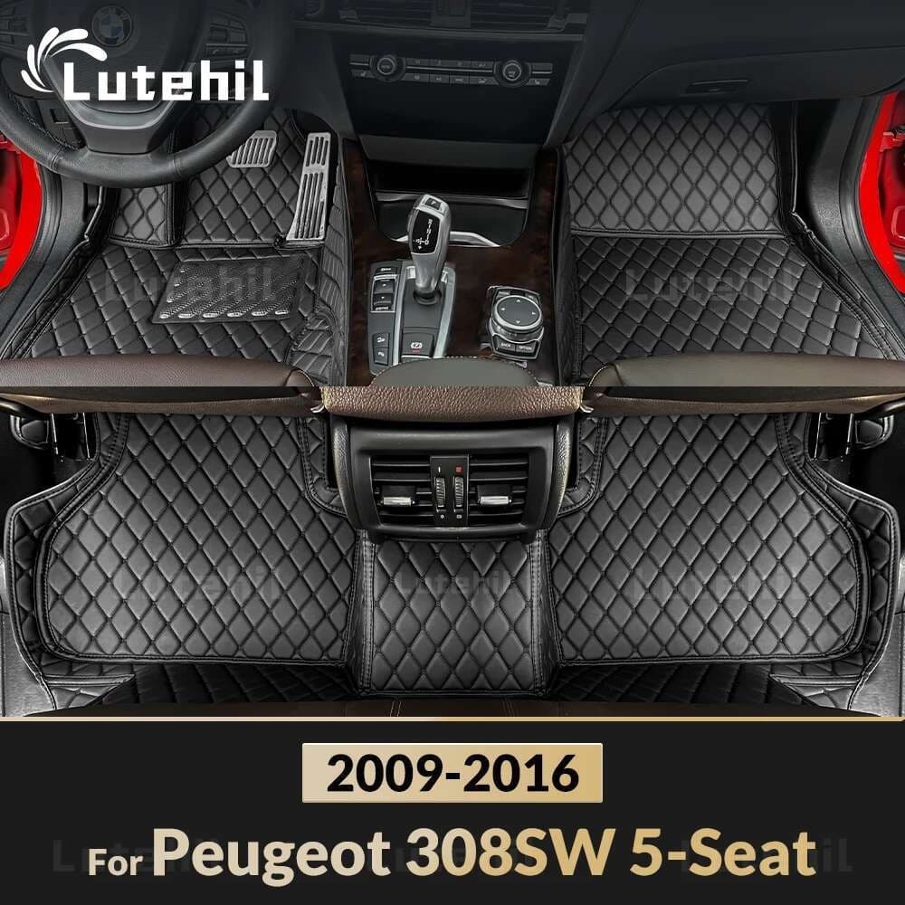 Para Peugeot 308SW 5 Assentos 2009 2010 2011 2012 2013 2014 2015 2016 Tapetes De Carro Capa Acessórios Interiores