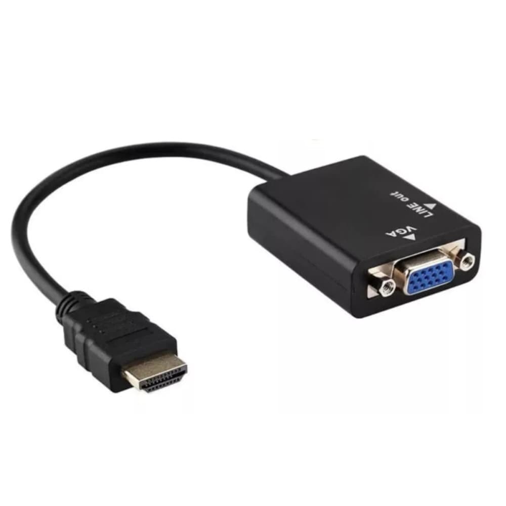 Conversor Adaptador De Vídeo Hdmi Macho Para Vga Femea KAP-V079