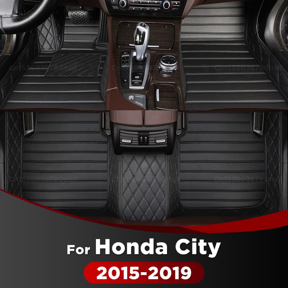 Para Honda City 2015 2016 2017 2018 2019 Tapetes De Chão Do Carro Personalizado Almofadas De Pé Automóvel Capa Acessório