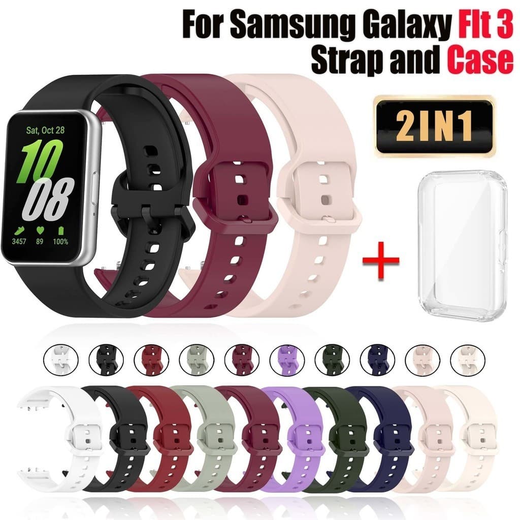 Pulseira Para Samsung Galaxy Fit 3 De Silicone Esportiva Caso Protetor De Tela