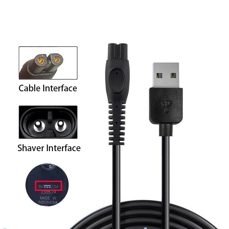 Cabo de alimentação USB 5V para Philips Mg9520/50 QP1424 QP2724 QP2834/70 S1115 S5885 S7886 S7886 BRL176 Aparador