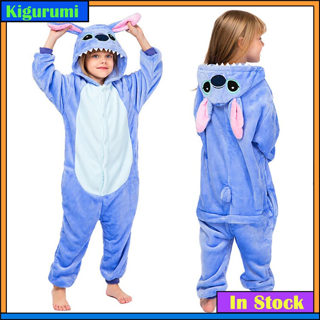 Kigurumi Ponto Dinossauro Pikachu Panda Unicórnio Dos Desenhos Animados Onesies Crianças Macacões Animais Meninas Menino