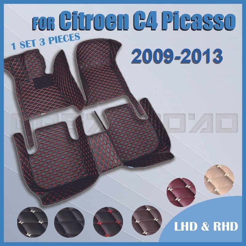 Tapetes De Carro Para Citroen C4 PICASSO (Cive Assentos) 2009 2010 2011 2012 2013 Almofadas De Pé Automotivas Personaliz