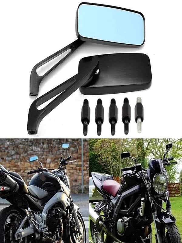 Espelho retrovisor de alumínio com rosca Universal 8/10mm para motocicleta 360°Peças ajustáveis da modificação do espelh