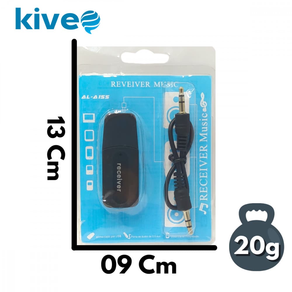 Adaptador Bluetooth Receptor de Áudio MP3 Usb com Conexão P2 Kive AL-A155