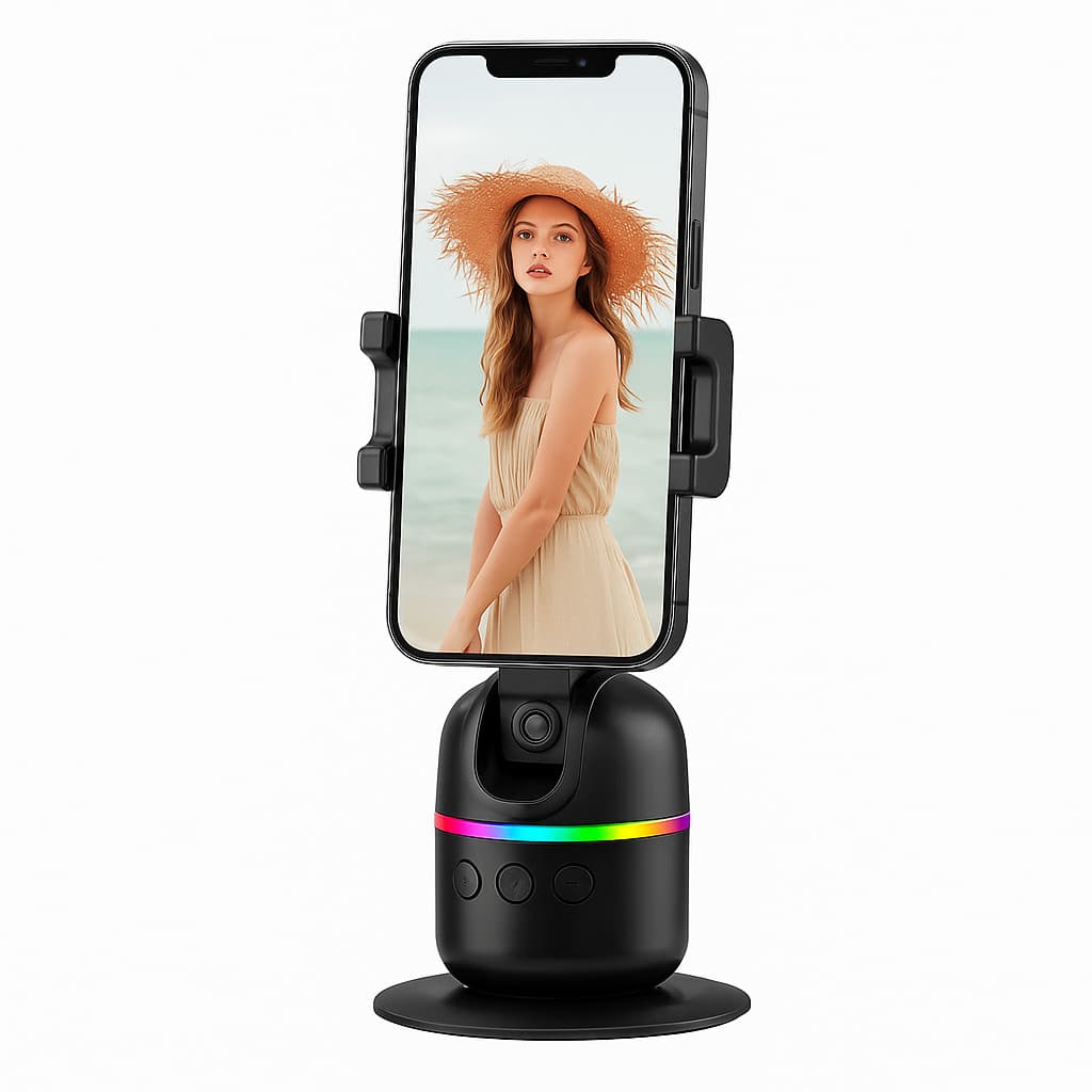 Gimbal Suporte para Celular com Rastreamento Facial 360° – Estabilizador Inteligente