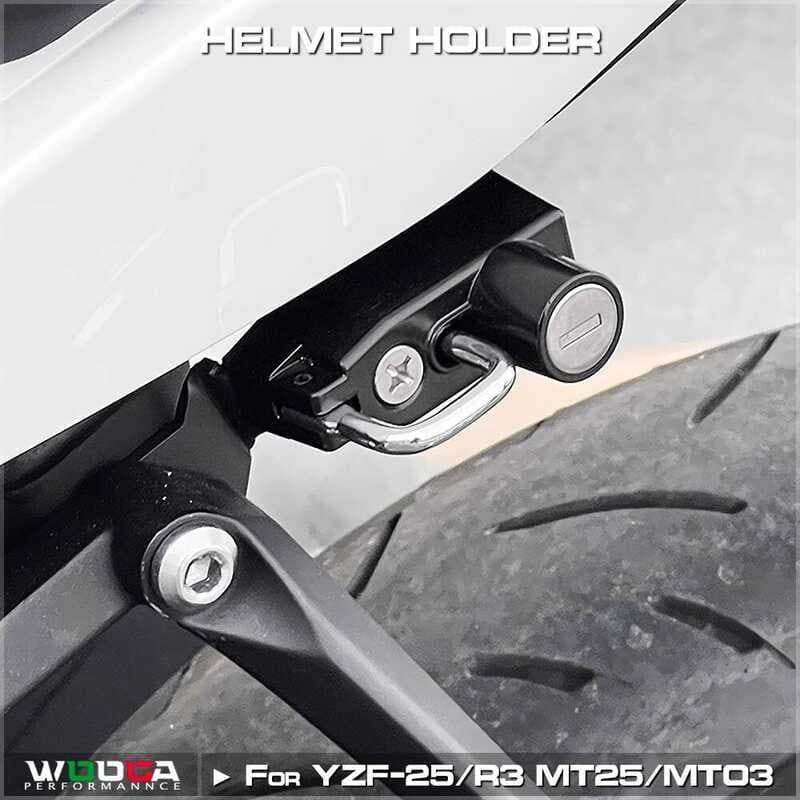 Adequado para Yamaha YZF R3 R25 MT03 MT25 capacete bloqueio Anti-roubo gancho bloqueio