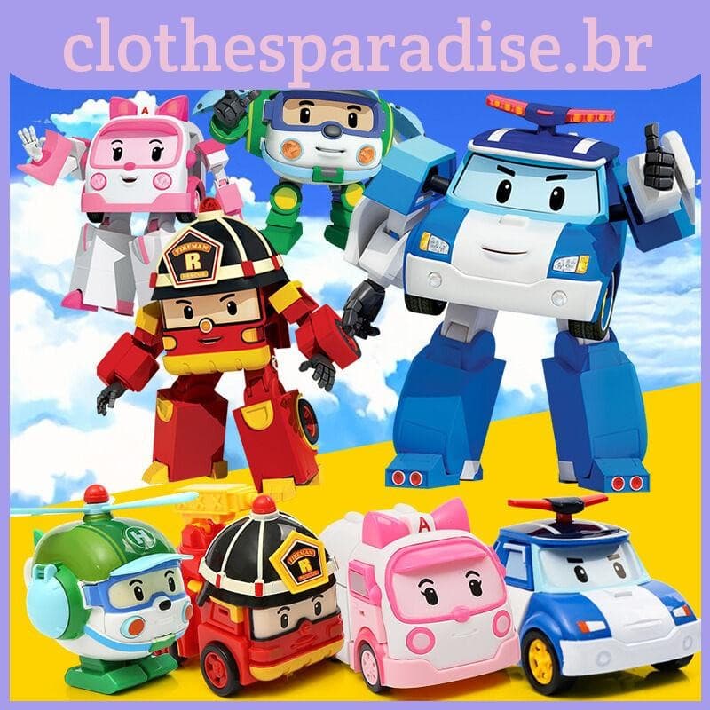 Robocar 4 Pcs Poli Ambe Roy Helly Robot Transformers Brinquedos Educativos Para Crianças