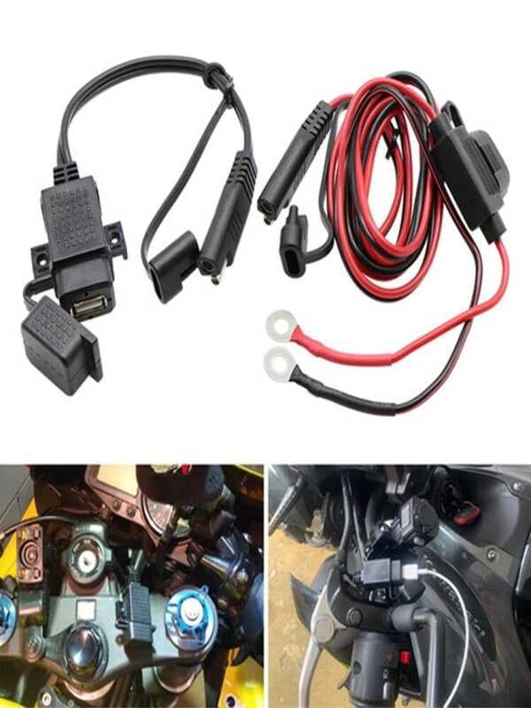 Conector de conversão USB de porta única para motocicleta, 12v-24v, Universal, à prova d'água, carregador de celular, ac