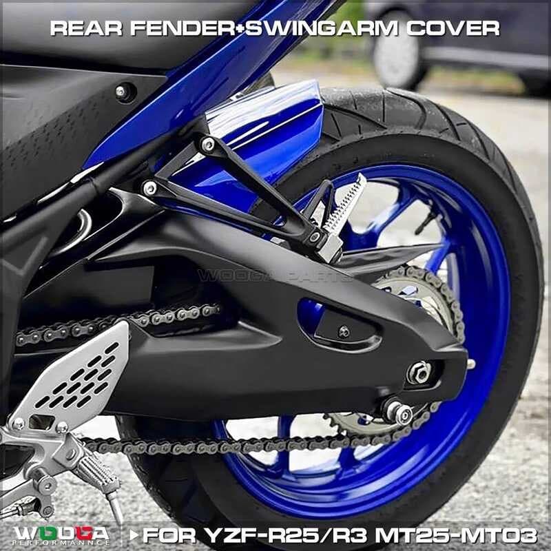 Adequado para Yamaha R3 R25 MT03 MT25 modificado Extra grande traseiro balancim capa traseiro paralama traseiro garfo pl