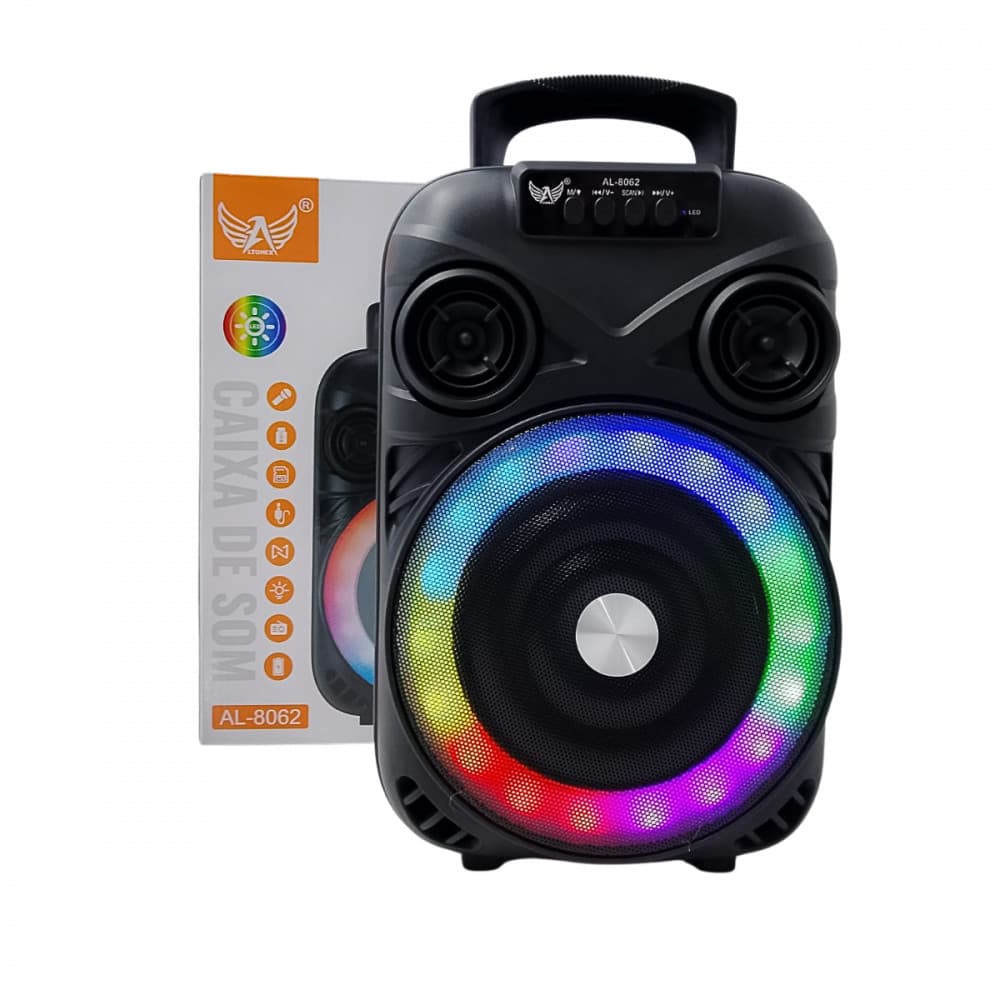Caixa de Som Bluetooth LED RGB 5W com Entrada para Microfone