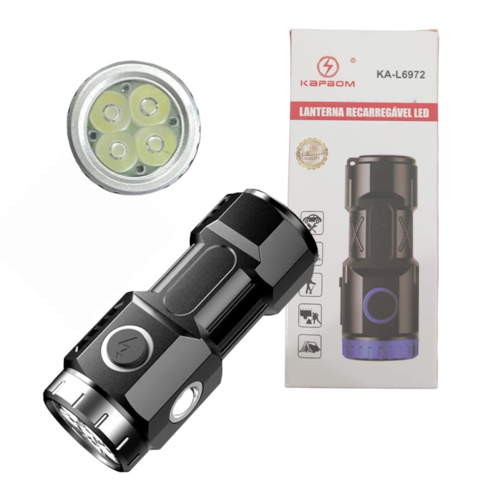 Lanterna Tática Mini Recarregável com Imã - Portátil!