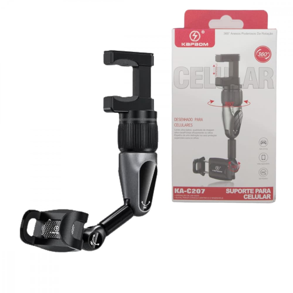Suporte 360º para Celular Carro Mesa - Kapbom KA-C207
