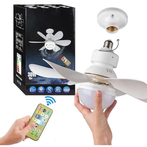 Ventilador de Teto 60w com 3 Hélice Controle e Bocal para lampada