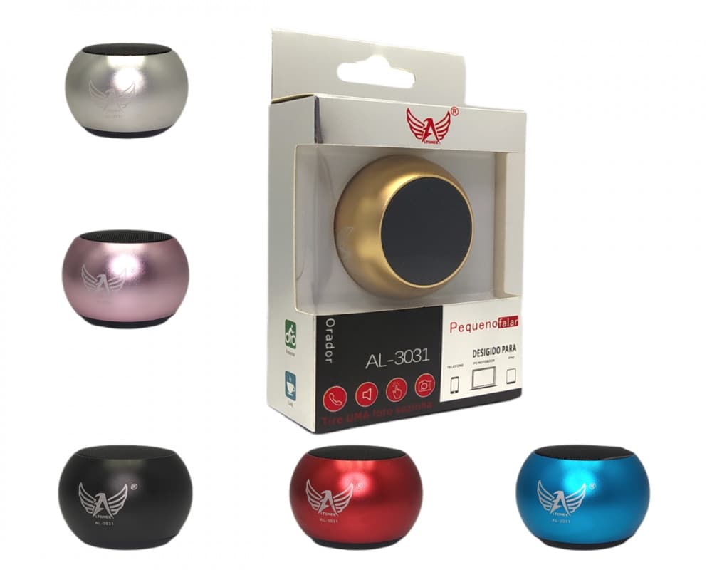 Mini Caixa de Som Bluetooth Portátil com Estilo Metal
