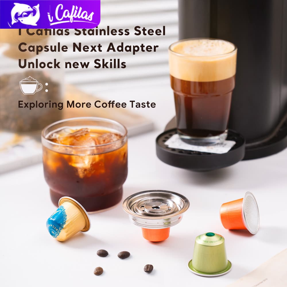 i Cafilas UE2401 Conversor De Cápsulas De Café Nespresso Reutilizável Em Aço Inoxidável 304 Compatível Com VERTUO Vertuo