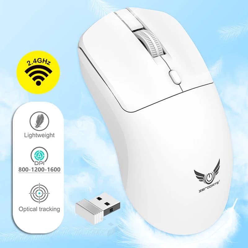 Mouse Sem Fio 2.4G Ergonômico Ajustável 800-1200-1600 DPI Leve Recarregável Para Jogos De Escritório PC Laptop