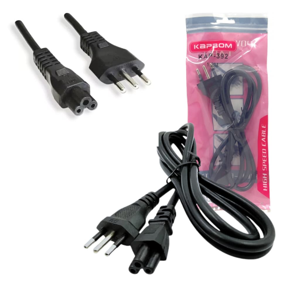 Cabo de Energia ATX 3 Pinos 1,2m para Computador