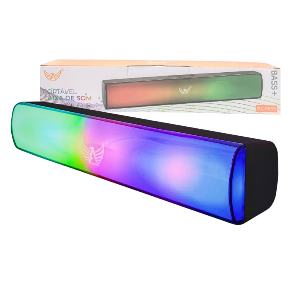 Caixa Som Bluetooth LED 10W para TV e Notebook