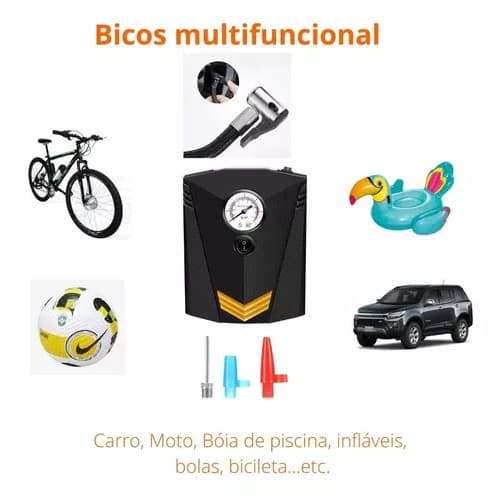 Bomba Elétrica 12V: Encha Pneus de Carro, Moto e Bike