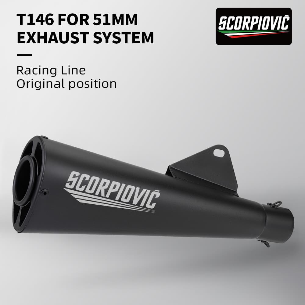 51mm Universal Escape Motocross Moto Tubo Silenciador Da Motocicleta Para S1000RR Z400 Z900 NK400 S1000R T146