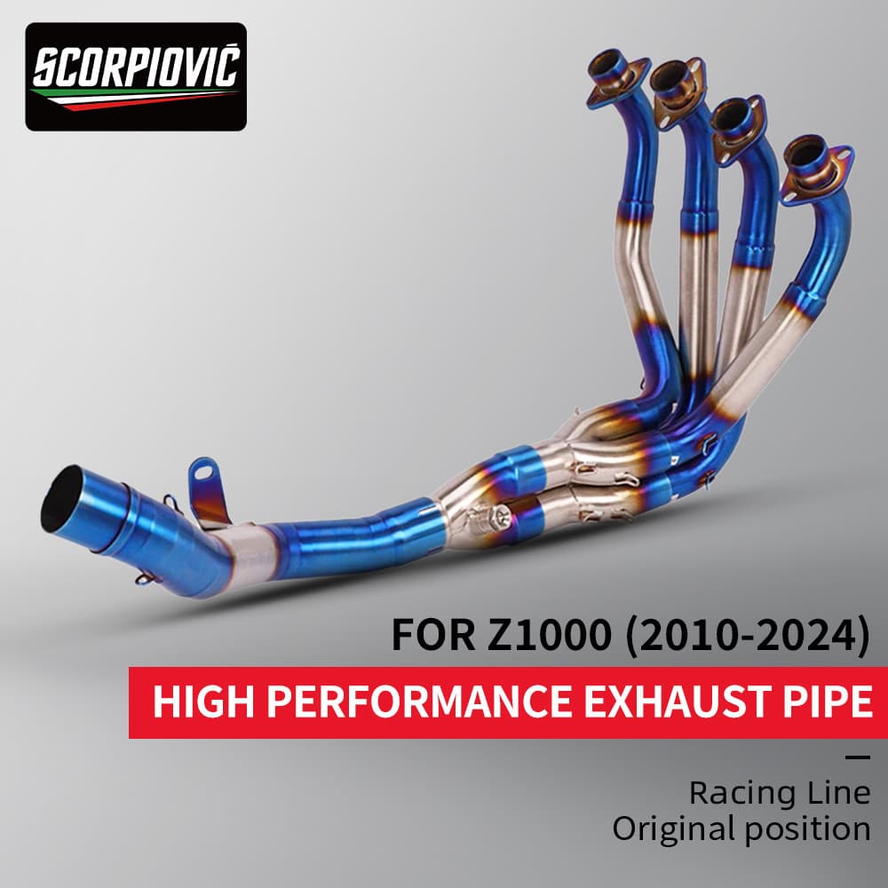 Tubo De Escape Da Motocicleta Liga Titânio Frente Meio Link Modificado O Silenciador 51MM Para Z1000 2010-2024