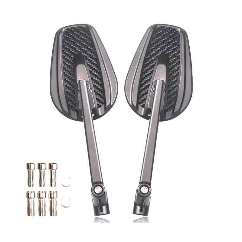 Cross-Border motocicleta modificado Retro redondo espelho retrovisor Scooter Yamaha fibra de carbono espelho retrovisor 