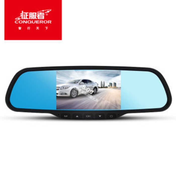 Conqueror especial carro dedicado espelho retrovisor dianteiro traseiro dupla estrada gravador de condução tela de 5 Pol