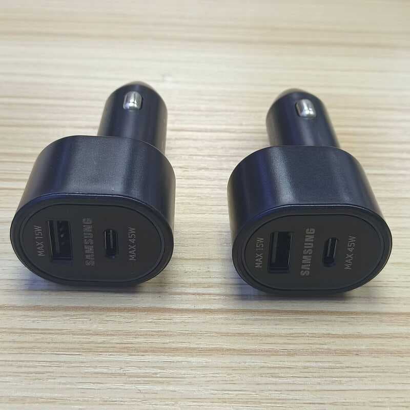 Adequado para carregador de carro Samsung atacado um para dois PD45W Huawei isqueiro carga Super rápida acessórios do ca