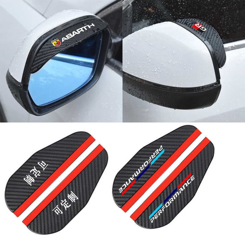 Pode personalizar carro de fibra carbono chuva guarda chuva sobrancelha invertendo espelho retrovisor invertendo espelho
