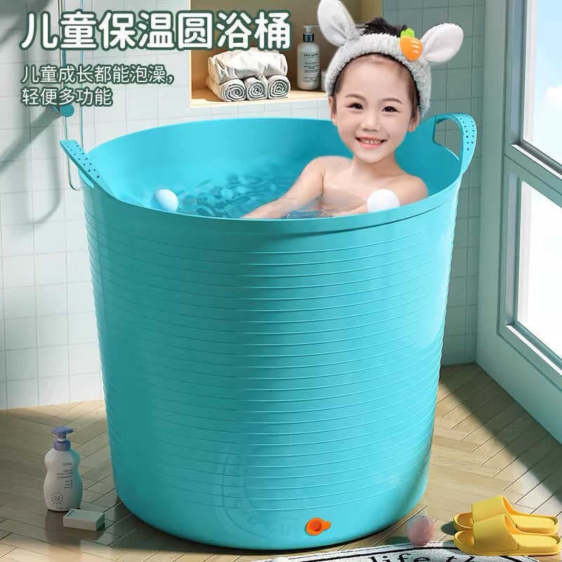 Banheira infantil Extra grande com isolamento térmico, balde de armazenamento de água de plástico reforçado, banheira de