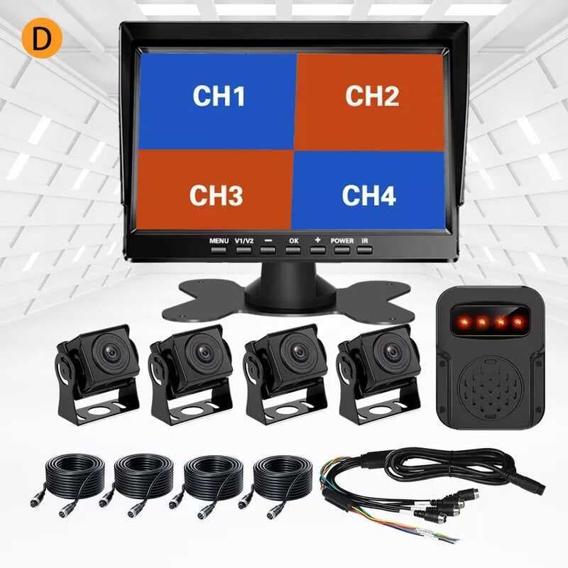 Monitoramento de quatro canais grande caminhão BSD gravador de condução 24v HD visão noturna rei invertendo vídeo panorâ