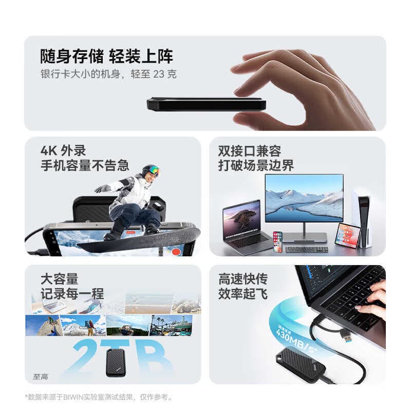 Baiwei PD450 Móvel Estado Sólido PSSD 2T 1T Celular Computador Porta de Conexão Direta Transmissão de Alta Velocidade