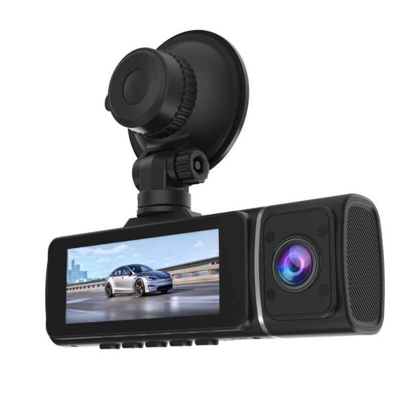 AI + Frente 720P + Interior VGA + Traseira VGA1080P Câmera Interior Gravação Dupla Monitoramento Gravador de Condução