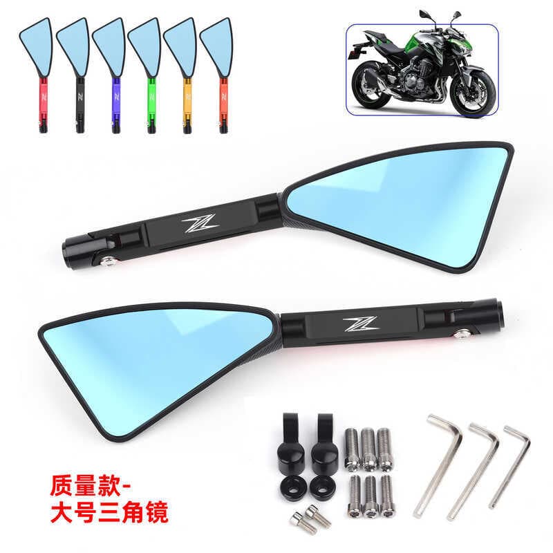 Espelho retrovisor triangular grande modificado para motocicleta, veículo elétrico, espelho Universal de liga de alumíni