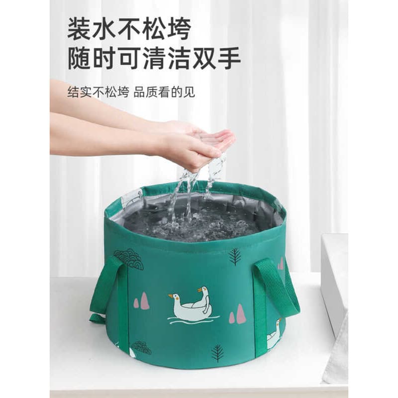Saco de banho dobrável para pés, balde portátil para banho de pés sobre a panturrilha, isolamento espesso, lavatório par