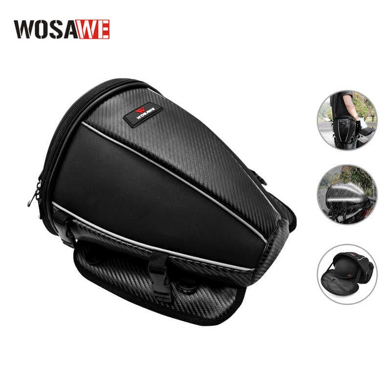 WOSAWE tanque de combustível da motocicleta assento traseiro cauda Rider saco lateral microfibra couro multifuncional sa