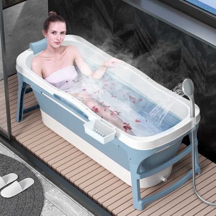 1.43 banheira dobrável crianças banheira dobrável banheira adulto banho a vapor dupla utilização grande banheira do bebê