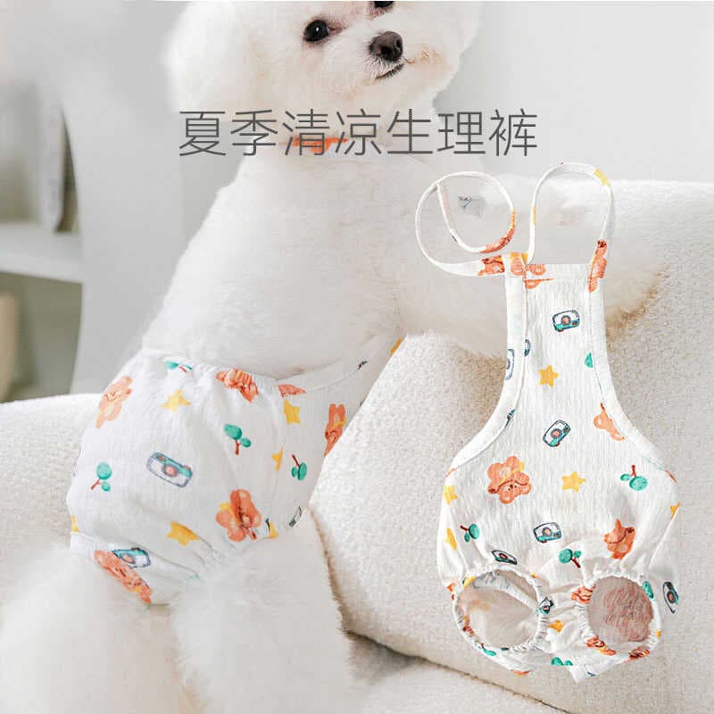 Calças fisiológicas para cães, calças para animais de estimação, quatro estações, urso, Floral, barriga, filhote de cach