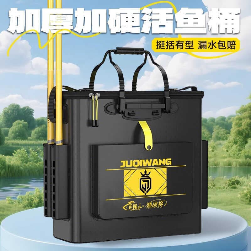 Balde de peixe vivo balde de pesca isca multifuncional engrossado balde de proteção de peixe dobrável caixa de peixe ao 