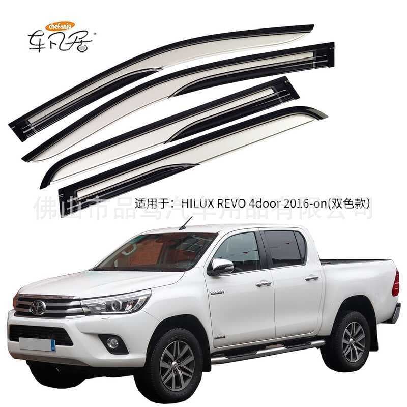 Adequado para HILUX REVO Ext.Cab 2/4 portas preto duas cores à prova de chuva sobrancelha à prova de chuva