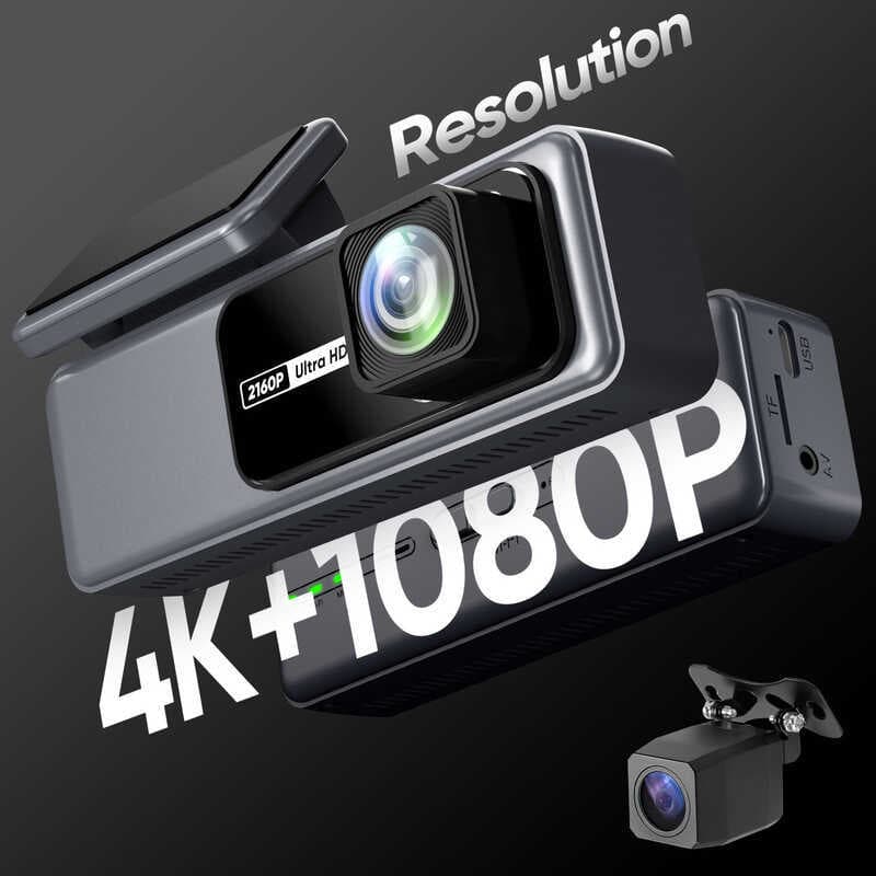 Comércio exterior V60 4K + 1080P gravador de condução de Ultra-alta definição pode inclui câmera de carro wi-fi padrão d