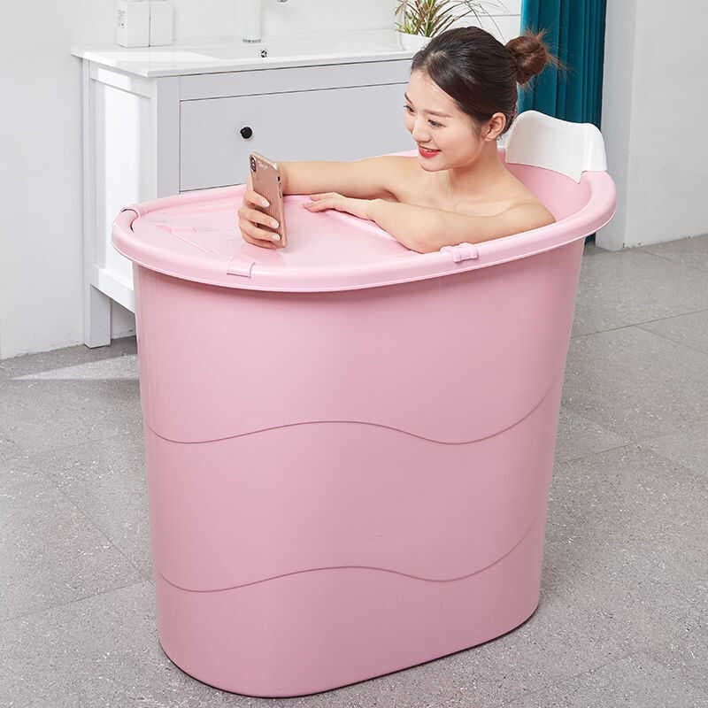 Engrossado adulto banheira adulto banheira de plástico doméstico pequeno apartamento banheira de corpo inteiro pode ser 