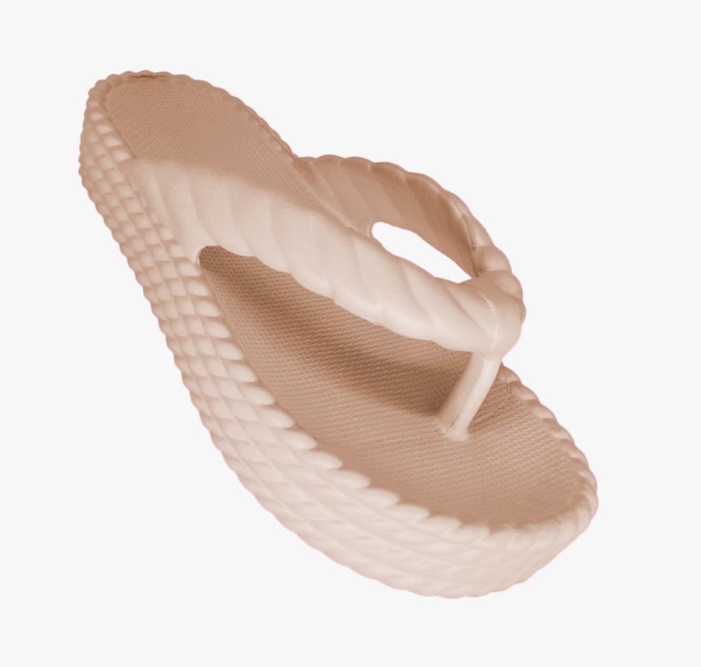 Chinelo Plataforma Feminino Bege Conforto Casual