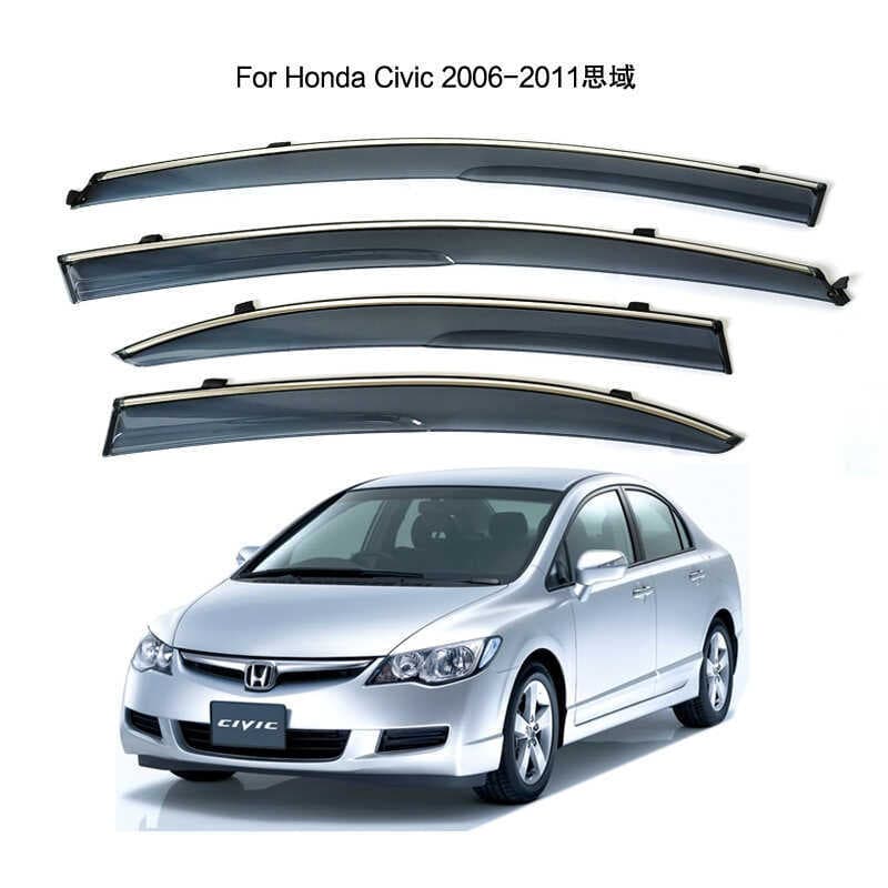 Dedicado a Honda 26-2011 Civic Rain Block Injeção Bloco de Chuva Janela Rain Brow Civic Rain Defletor 4 Peças
