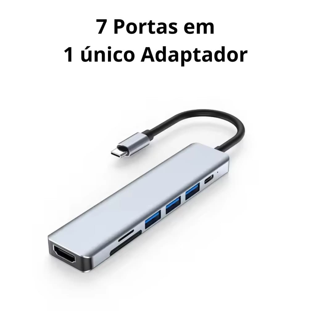 Adaptador USB-C 7 em 1 – Leitor de Cartão